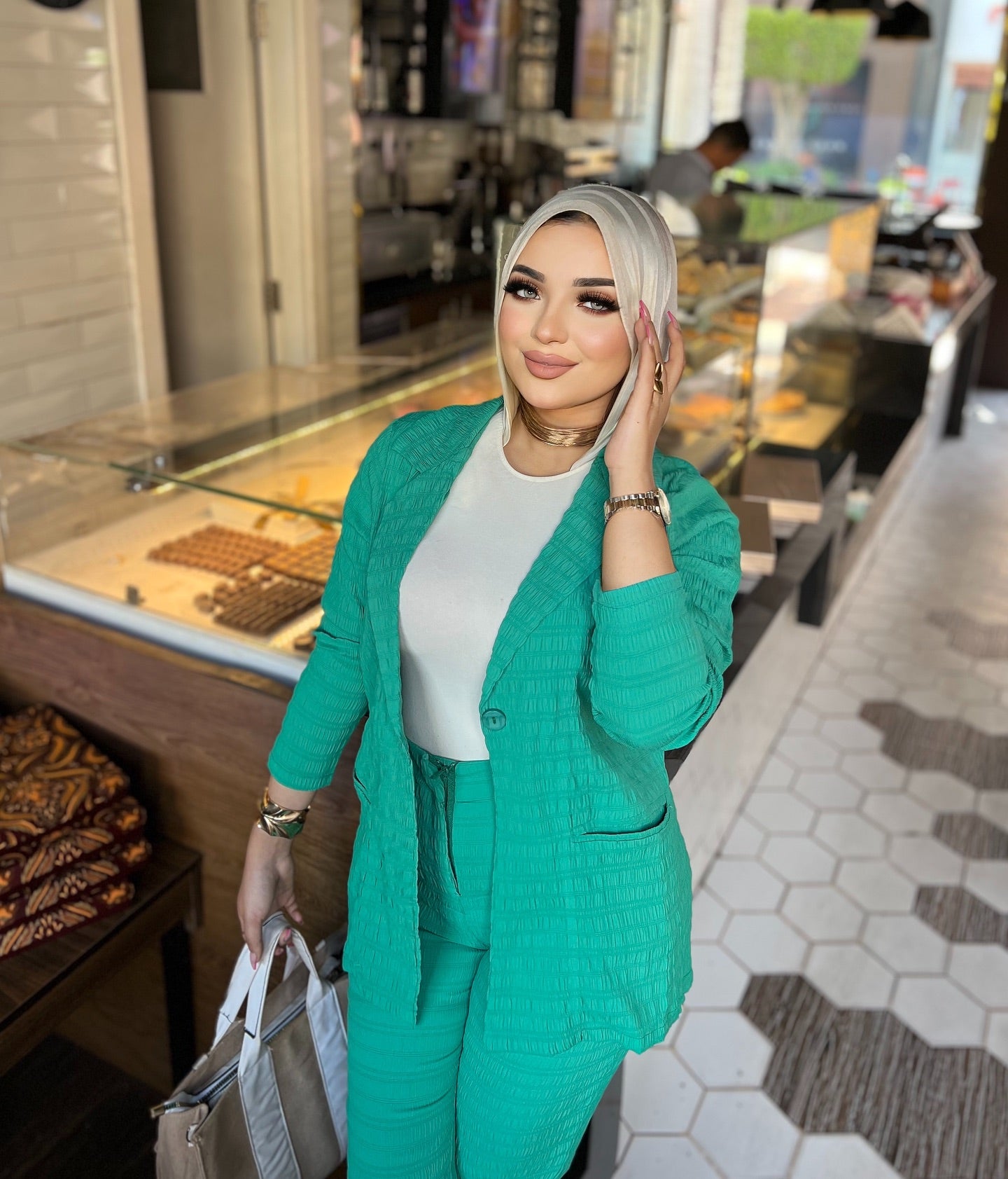 Green suit