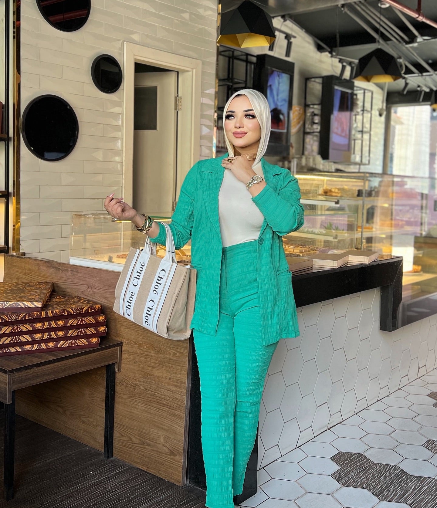 Green suit