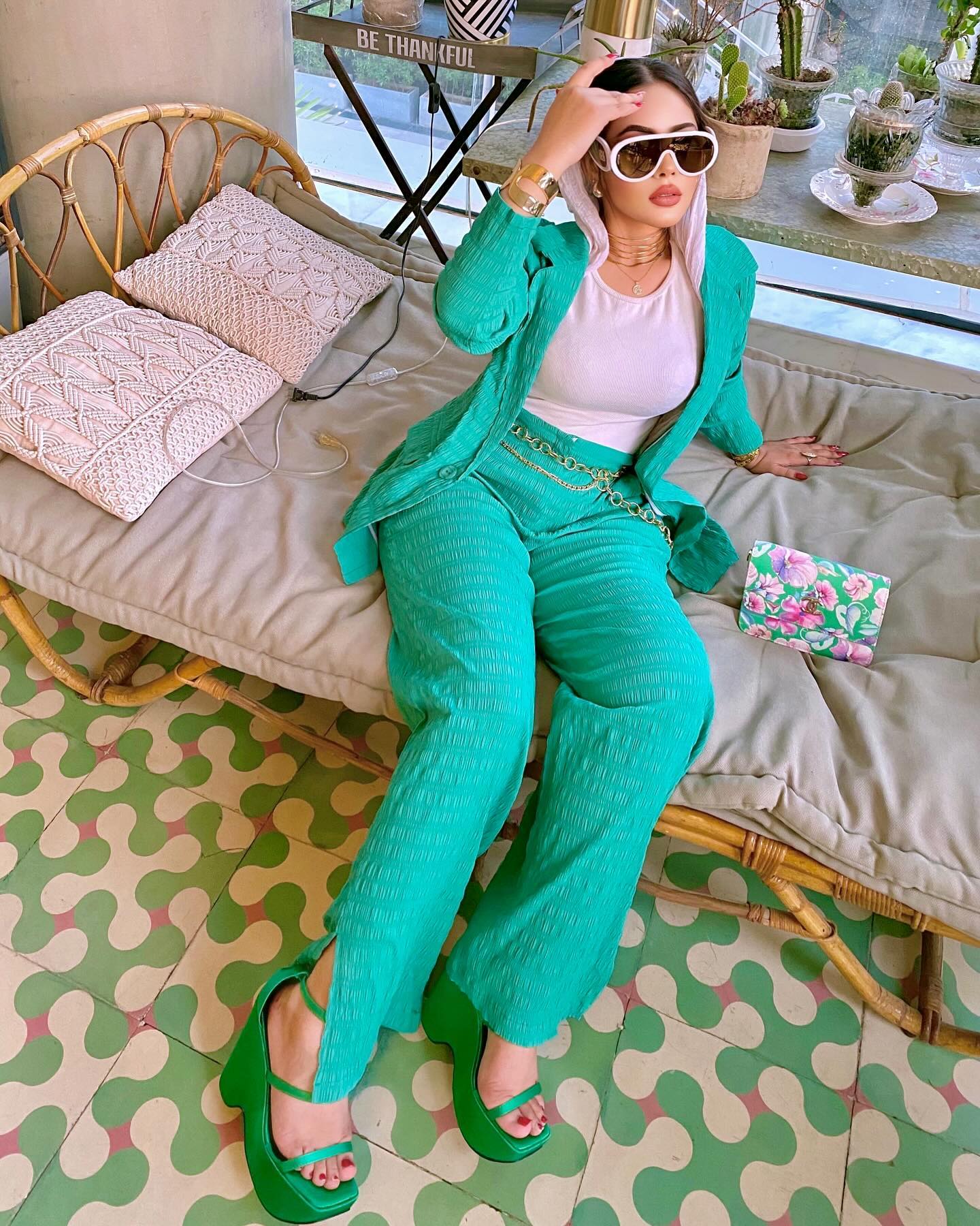 Green suit