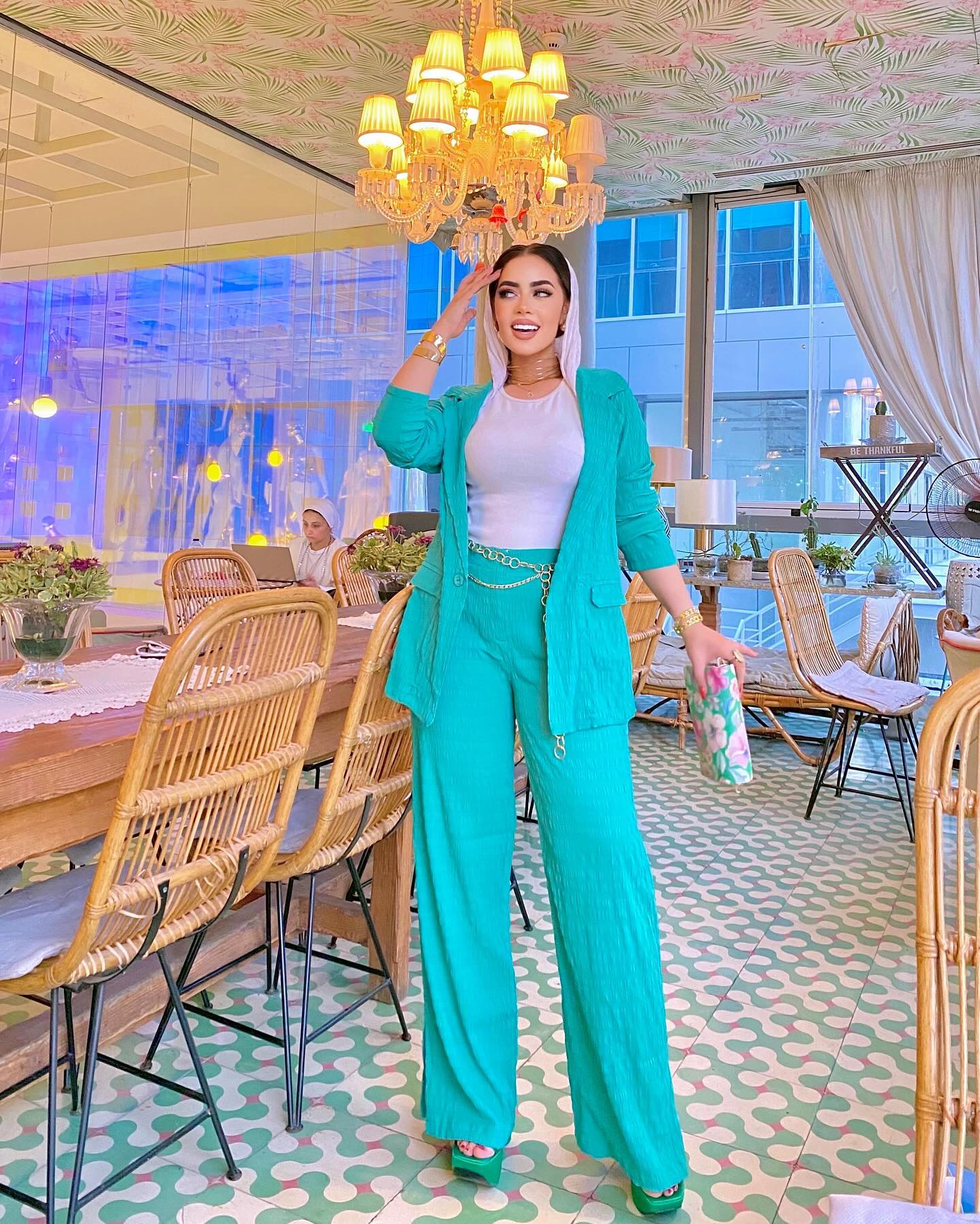 Green suit