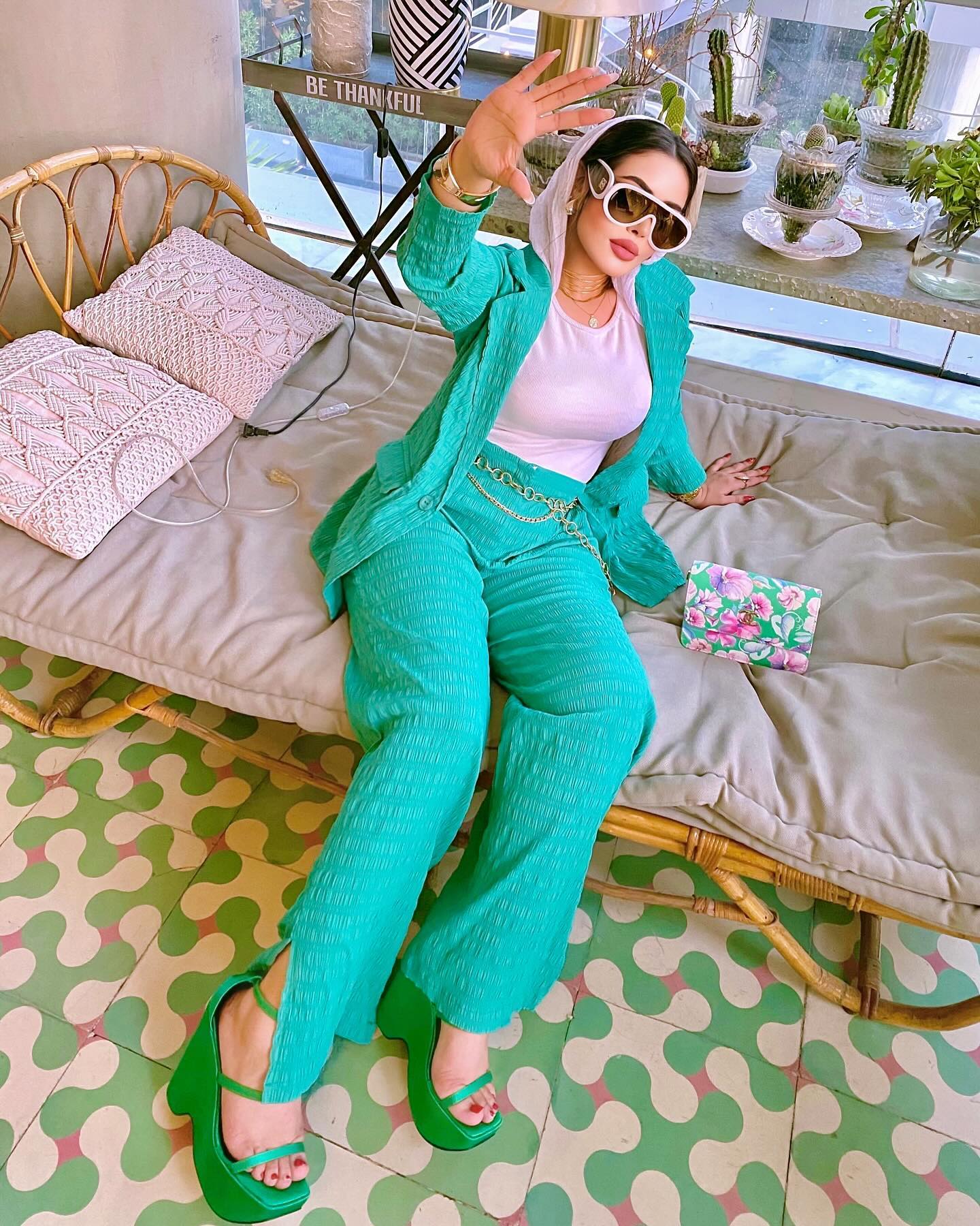 Green suit